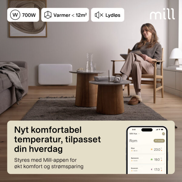Panelni konvekcijski radiator Mill Wi-Fi 700W, jeklo PA700WIFI4 - slika 2