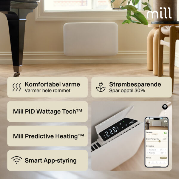 Panelni konvekcijski radiator Mill Wi-Fi 700W, jeklo PA700WIFI4 - slika 3